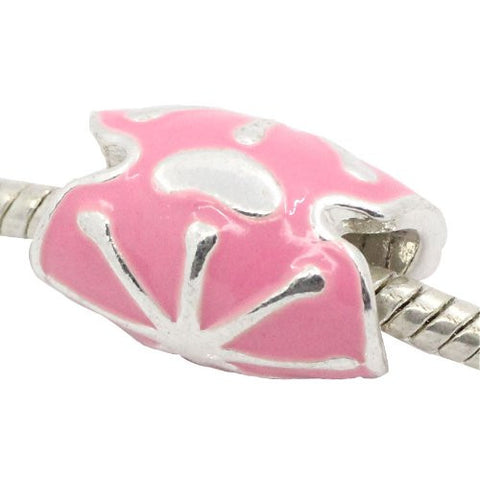 Pink Enamel Sea Shell Clam Charm European Bead Compatible for Most European Snake Chain Bracelet - Sexy Sparkles Fashion Jewelry - 2