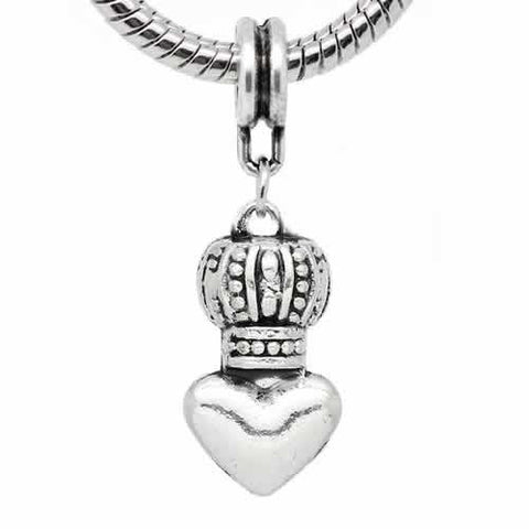 Crown on Heart European Bead Compatible for Most European Snake Chain Bracelet - Sexy Sparkles Fashion Jewelry - 2
