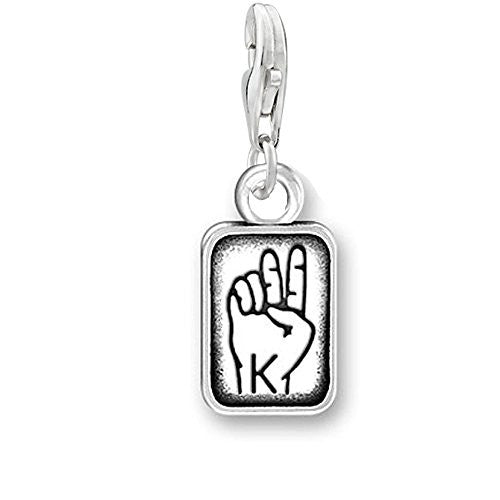 Sign Language Charm Pendant for Bracelets or Necklaces "K"