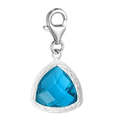 Copper Charm Pendants December Birthstone Triangle Bright Sparkly Silver  Cubic Zirconia Faceted - Sexy Sparkles Fashion Jewelry