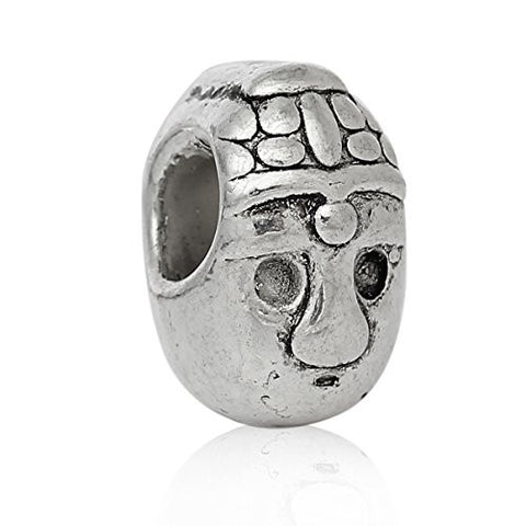 Human Head Face Spacer Charm European Bead Compatible for Most European Snake Chain Bracelet - Sexy Sparkles Fashion Jewelry - 1