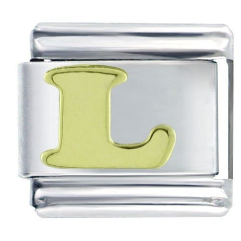 Gold plated base Letter L Italian Charm Bracelet Link - Sexy Sparkles Fashion Jewelry - 4