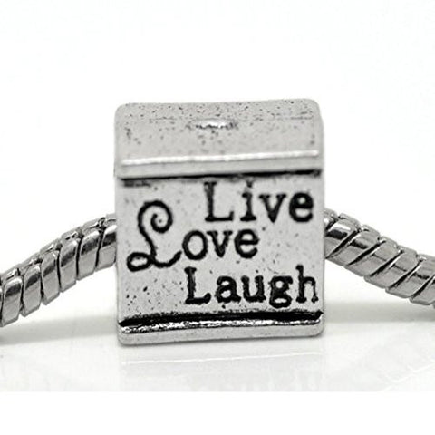 Live Love Laugh Charm Cube European Bead Compatible for Most European Snake Chain Bracelet - Sexy Sparkles Fashion Jewelry - 1