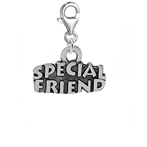 Clip on Special Friend Charm Pendant for Chains or Necklaces - Sexy Sparkles Fashion Jewelry