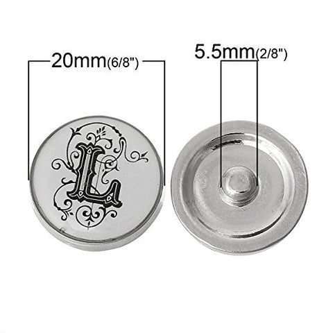Alphabet Letter L Chunk Snap Button or Pendant Fits Snaps Chunk Bracelet - Sexy Sparkles Fashion Jewelry - 2