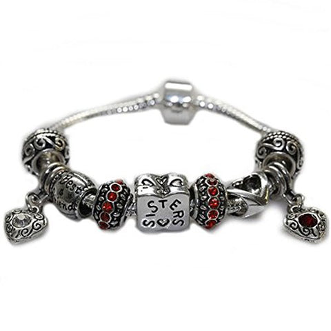 Best Friends Sisters Charm Bracelet 7.5" - Sexy Sparkles Fashion Jewelry - 1