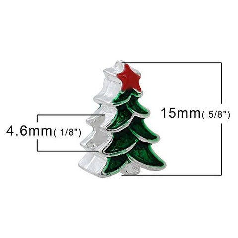 Christmas Tree With 5 Point Star Charm Bead for European Snake Chain Charm Bracelet - Sexy Sparkles Fashion Jewelry - 2