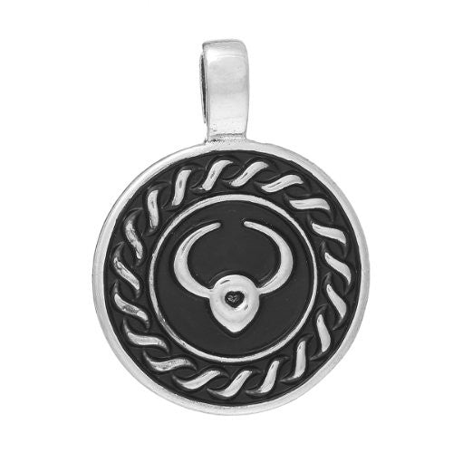 Round Constellation Taurus Zodiac Sign Charm Pendant for Necklace - Sexy Sparkles Fashion Jewelry - 1