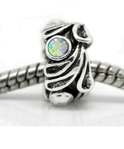 Aqua  Charms Spacer Beads For Snake Chain Bracelet