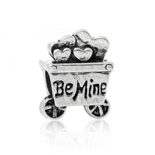 Be Mine Cart Full of Hearts for Snake Chain Charm Bracelet