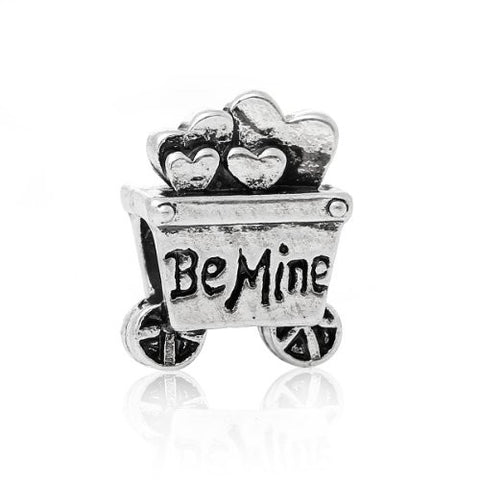 Be Mine Cart Full of Hearts for Snake Chain Charm Bracelet - Sexy Sparkles Fashion Jewelry - 1