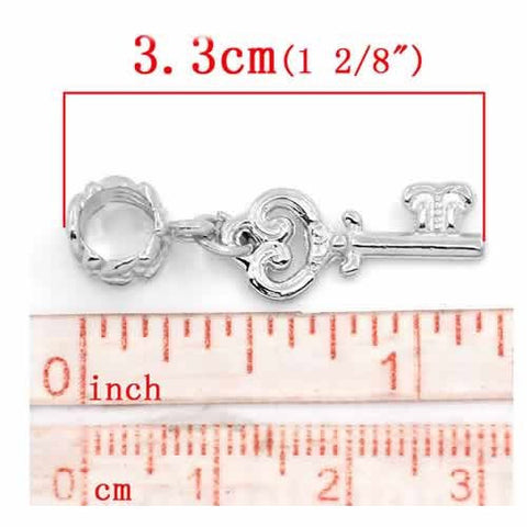 Heart Dangle Key to My Heart Charm European Bead Compatible for Most European Snake Chain Bracelet - Sexy Sparkles Fashion Jewelry - 3
