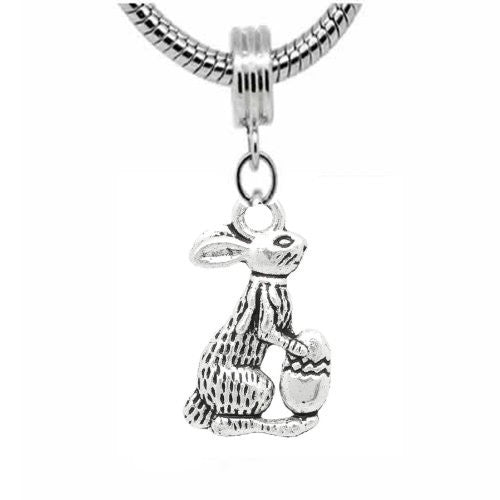 Rabbit Charm Dangle Charm European Bead Compatible for Most European Snake Chain Bracelet