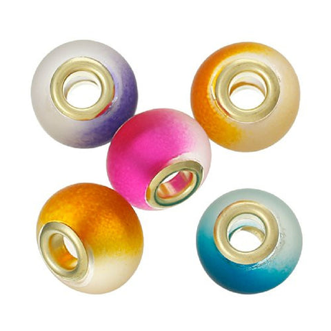 Ten (10)assorted Multi  Mixed Glass European Lampwork Charm Beads Compatible with Snake Chain Bracelet - Sexy Sparkles Fashion Jewelry - 1