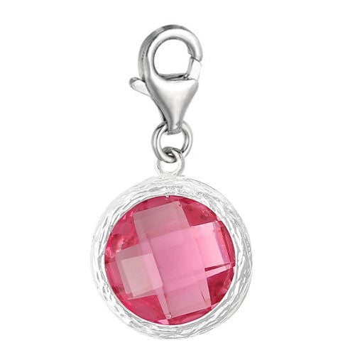 Clip on October Birthstone Charm Dangle Pendant for European Clip on Charm Jewelry w/ Lobster Clasp - Sexy Sparkles Fashion Jewelry