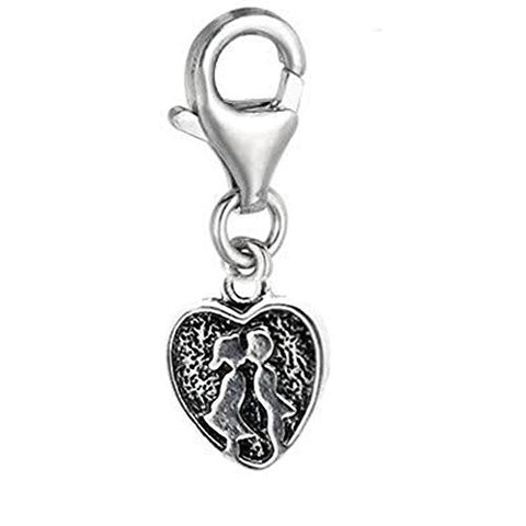 Clip on Couple Kissing Pendant for European Jewelry w/ Lobster Clasp - Sexy Sparkles Fashion Jewelry - 1