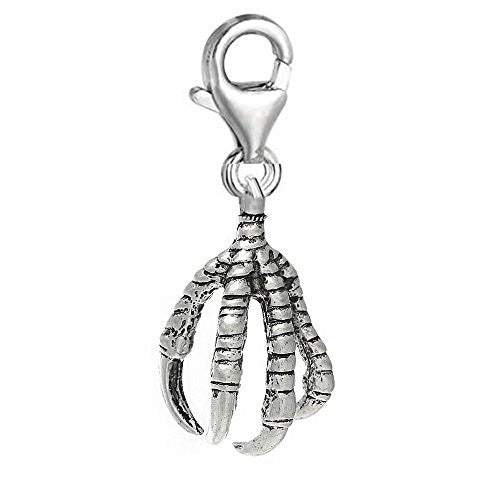 Bird Eagle Claw Clip on Pendant Charm for Bracelet or Necklace