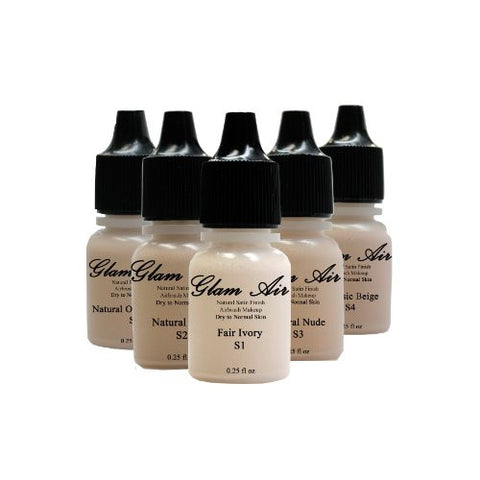 Glam Air Airbrush Foundation Makeup in 5 assorted Light Satin Shades (Great for normal to dry skin)S1-S5 - Sexy Sparkles Fashion Jewelry - 1