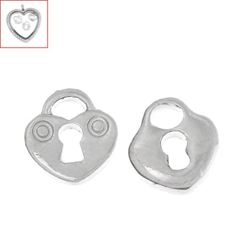 Heart With Key Floating Charms For Glass Living Memory Lockets - Sexy Sparkles Fashion Jewelry - 3