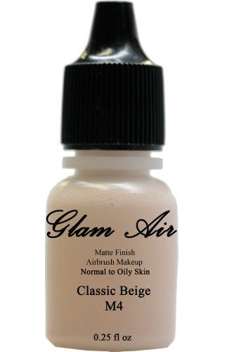 Glam Air Airbrush Makeup Foundation Water Based Matte M4 Classic Beige (Ideal for Normal to Oily Skin) 0.25oz