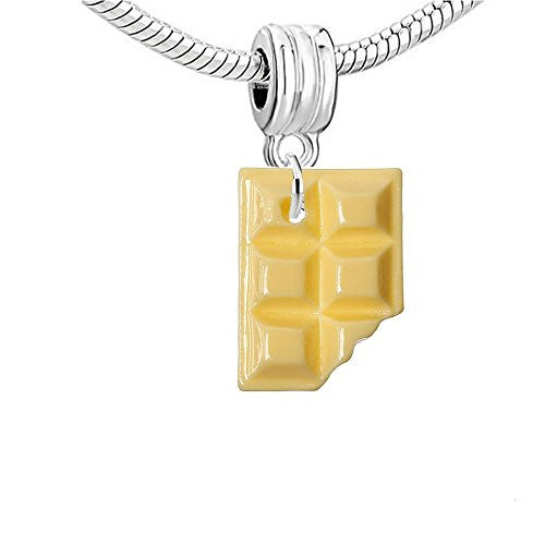 Sweet Chocolate Candy Bar Charm Bead (White) - Sexy Sparkles Fashion Jewelry