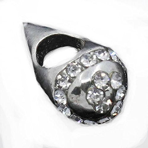 Ice Cream Cone Charm W/clear  Crystals Spacer Beads For Snake Chain Charm Bracelet - Sexy Sparkles Fashion Jewelry - 1