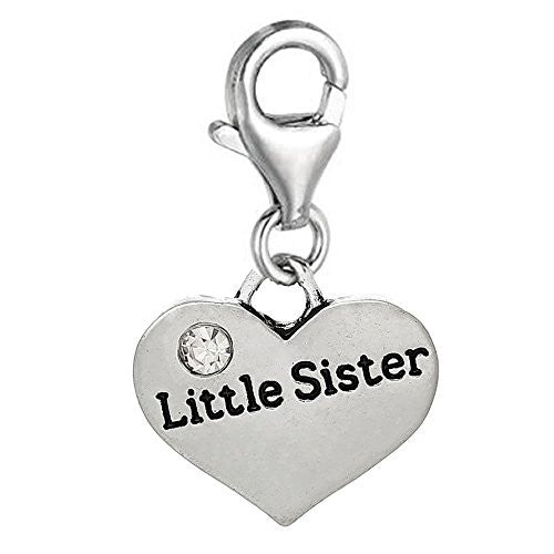 Little Sister Clip On Charm for European Jewelry w/ Lobster Clasp - Sexy Sparkles Fashion Jewelry