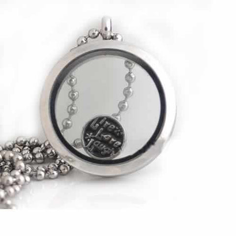 Round Locket Crystal Necklace Base and Floating Family Charms (Locket) - Sexy Sparkles Fashion Jewelry - 2