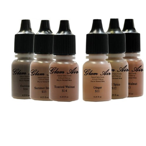 Set of 16 Shades of Glam Air Matte Airbrush Makeup Foundation Water Based Long Lasting 0.25oz Bottles (Great for Normal to Oily Skin) - Sexy Sparkles Fashion Jewelry - 5