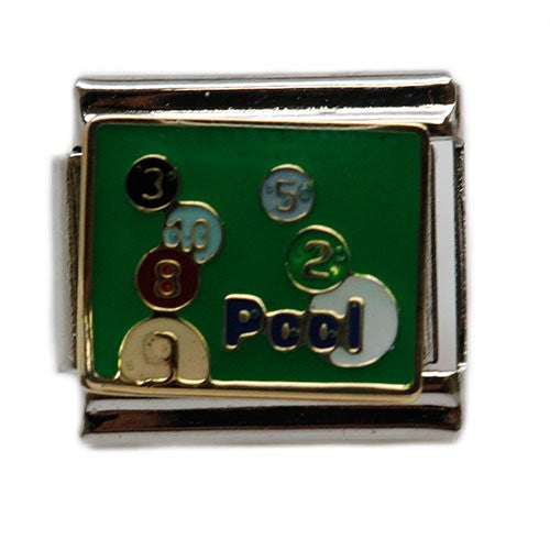 Pool With Billiard Balls Italian Link Bracelet Charm