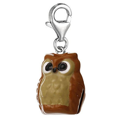Christmas Ornament Owl Bell Clip On Pendant for European Charm Jewelry w/ Lobster Clasp - Sexy Sparkles Fashion Jewelry