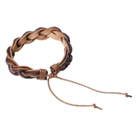 Coffee Cowhide Rope Braided Bracelet - Sexy Sparkles Fashion Jewelry - 2