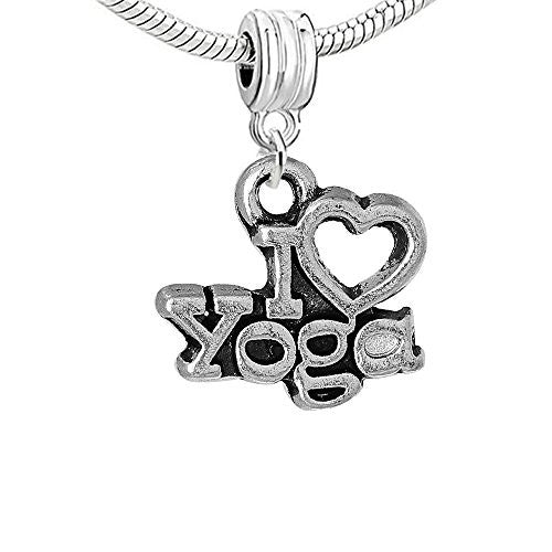 I Love Yoga Dangle Charm Bead for European Snake Chain Charm Bracelet - Sexy Sparkles Fashion Jewelry