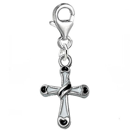 Clip on Cross Charm Pendant for Chains or Any Other Item on Which You Can Clip on the Lobster Clasp