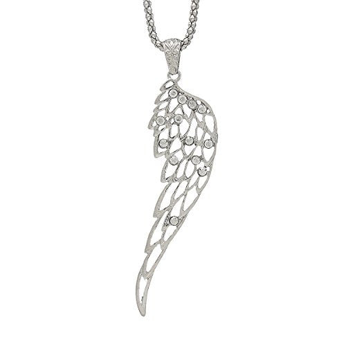 Fashion Jewelry Necklace Anel Wing Hollow with Clear Rhinestone with Lobster Clasp