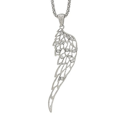 Fashion Jewelry Necklace Anel Wing Hollow with Clear Rhinestone with Lobster Clasp - Sexy Sparkles Fashion Jewelry - 1