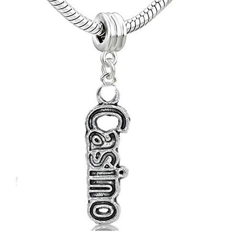 Casino Dangle Bead Charm Spacer for Snake Chain Charm Bracelet - Sexy Sparkles Fashion Jewelry - 1