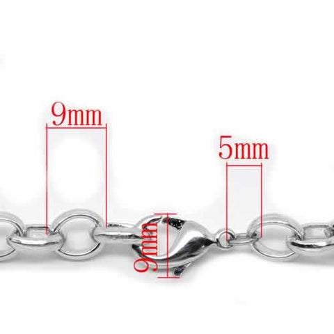 Silver Tone Lobster Clasp Bracelets Fit Link Chain Bracelet 20cm(7-7/8") - Sexy Sparkles Fashion Jewelry - 2