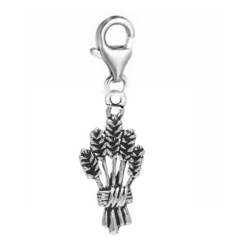 Barley Clip on for Bracelet Charm Pendant for European Charm Jewelry w/ Lobster Clasp