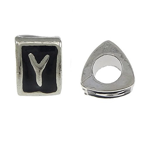 Letter  "Y" Triangle Spacer European European Bead Compatible for Most European Snake Chain Charm Bracelet