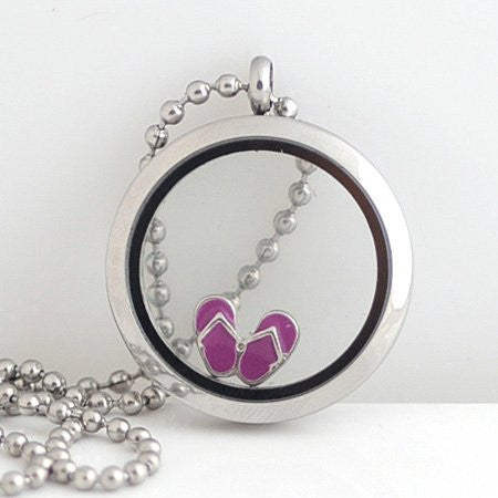 Flip flop Shoe Floating Charms For Glass Living Memory Lockets - Sexy Sparkles Fashion Jewelry - 2
