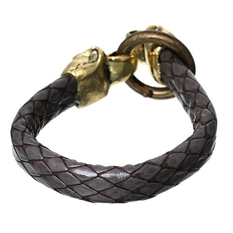 Dark Grey skull Snake Style Fashion Bracelet with Snake Clasp 22cm X1.5cm(8 5/8 X 5/8) - Sexy Sparkles Fashion Jewelry - 2