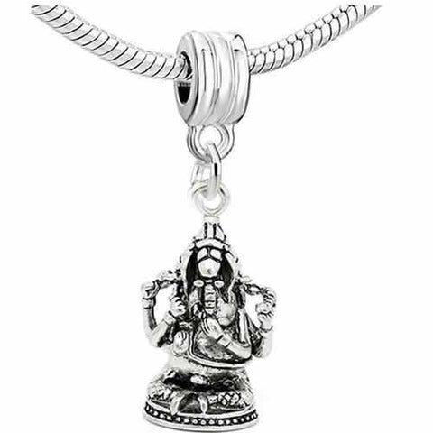 Hindu Ganesh Elephant God Dangle Bead European Bead Compatible for Most European Snake Chain Charm Bracelet - Sexy Sparkles Fashion Jewelry - 2