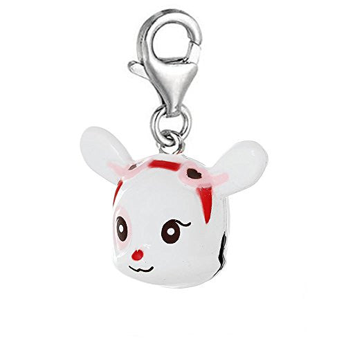 Christmas Ornament Rabbit Bell Clip On Pendant for European Charm Jewelry w/ Lobster Clasp - Sexy Sparkles Fashion Jewelry