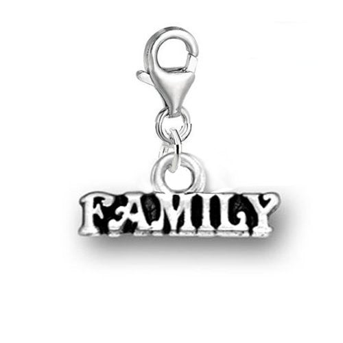 Clip on Family Dangle Pendant for European Clip on Charm Jewelry w/ Lobster Clasp - Sexy Sparkles Fashion Jewelry