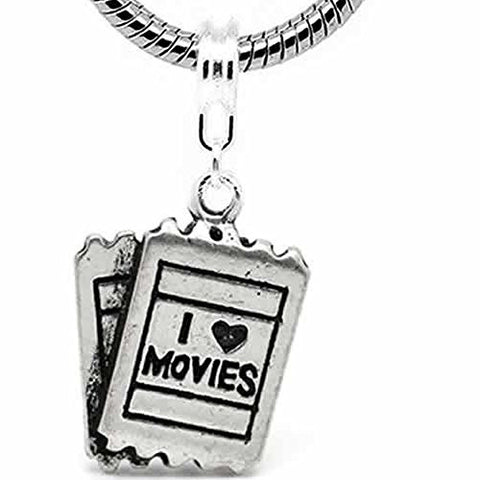 I Love Movies Bead Spacer for Snake Chain Charm Bracelet - Sexy Sparkles Fashion Jewelry - 1