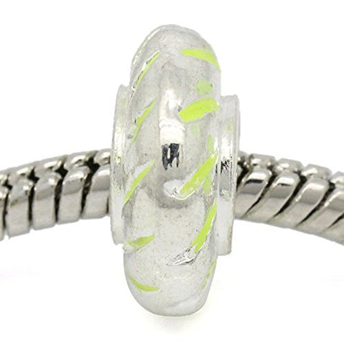 Round Floresent Bead Compatible for Most European Snake Chain BraceletFor Snake Chain Bracelet (Florescent Green) - Sexy Sparkles Fashion Jewelry - 1