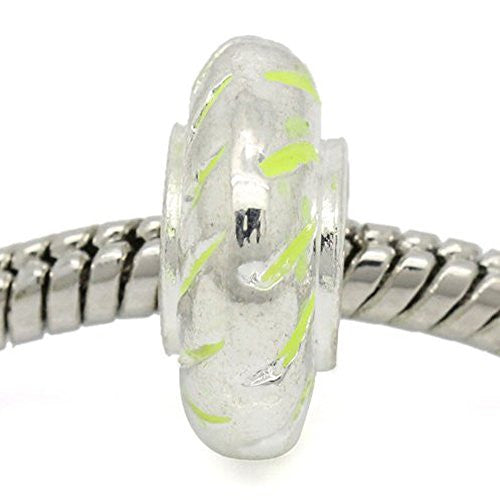 Round Floresent Bead Compatible for Most European Snake Chain BraceletFor Snake Chain Bracelet (Florescent Green)