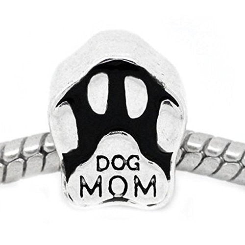 Dog Mom Charm European Bead Compatible for Most European Snake Chain Bracelet