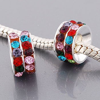 One Multi Crystals European Bead Compatible for Most European Snake Chain Bracelets - Sexy Sparkles Fashion Jewelry - 2